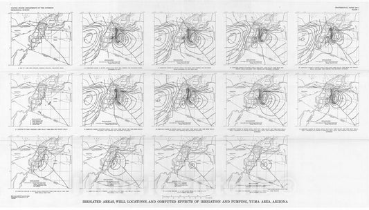 Map : Analog simulation of the ground-water system, Yuma, Arizona, 1977 Cartography Wall Art :