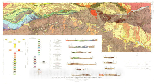 Map : Geology of the Flaming Gorge area, Utah-Colorado-Wyoming, 1965 Cartography Wall Art :