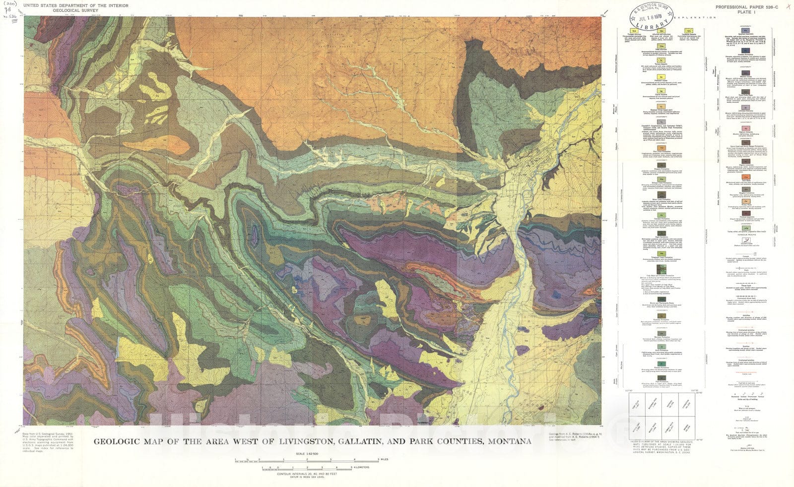 Map : Cretaceous and early Tertiary depositional and tectonic history of the Livingston area, southwestern Montana, 1972 Cartography Wall Art :