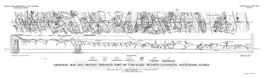 Map : The effects of the earthquake of March 27, 1964 at Anchorage, Alaska, 1965 Cartography Wall Art :