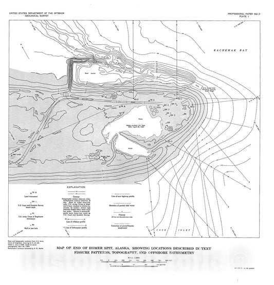 Map : The effects of the earthquake of March 27, 1964 in the Homer area, Alaska, 1966 Cartography Wall Art :