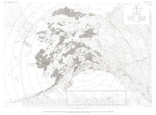 Map : The effects of the earthquake of March 27, 1964 on various communities, 1969 Cartography Wall Art :