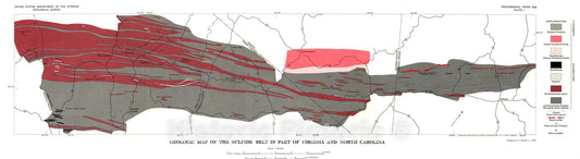 Map : The Ore Knob copper deposit, North Carolina, and other massive sulfide deposits of the Applachians, 1967 Cartography Wall Art :