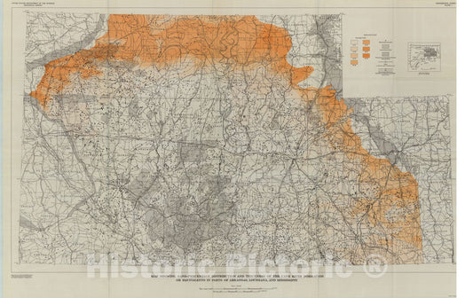 Map : Hydrologic significance of lithofacies of the Cane River Formation or equivalents of Arkansas, Louisiana, Mississippi, and Texas, 1972 Cartography Wall Art :