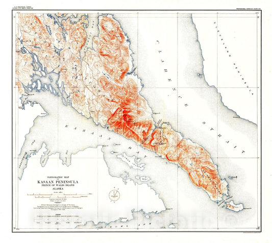 Map : Geology and ore deposits of Copper Mountain and Kasaan Peninsula, Alaska, 1915 Cartography Wall Art :