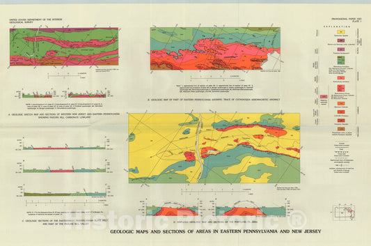 Map : The Lyon Station - Paulins Kill nappe - the frontal structure of the Musconetcong nappe system in eastern Pennsylvania and New Jersey, 1978 Cartography Wall Art :