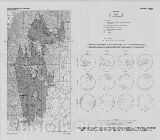 Map : Deformation of the Roberts Mountains allochthon in north-central Nevada, 1978 Cartography Wall Art :