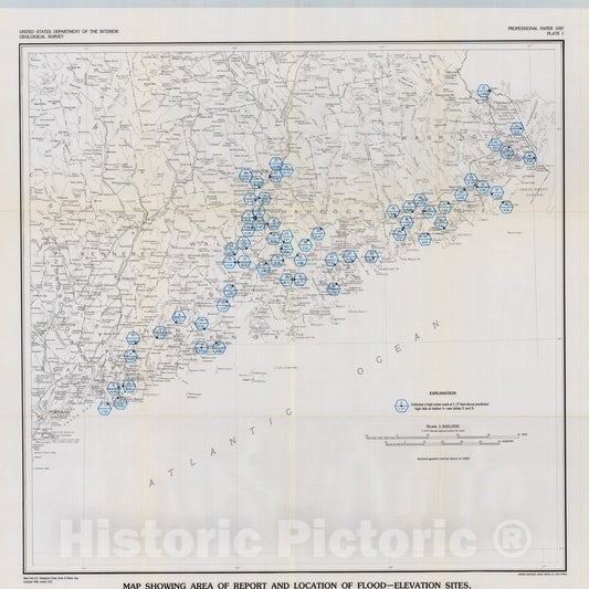 Map : Maine coastal storm and flood of February 2, 1976, 1979 Cartography Wall Art :