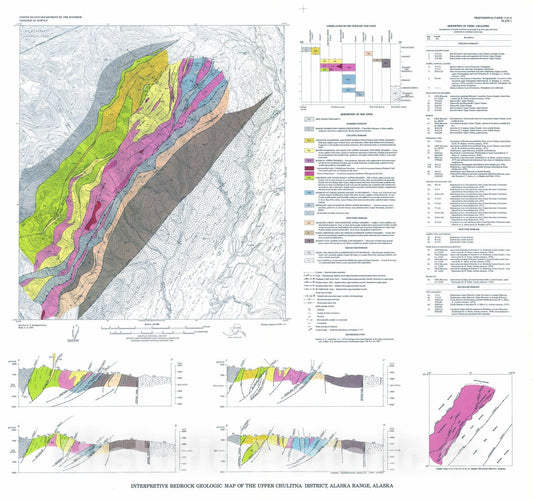 Map : Age and structural significance of ophiolite and adjoining rocks in the upper Chulitna district, south-central Alaska, 1980 Cartography Wall Art :