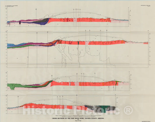 Map : The geology and mechanics of formation of the Fort Rock dome, Yavapai County, Arizona, 1996 Cartography Wall Art :