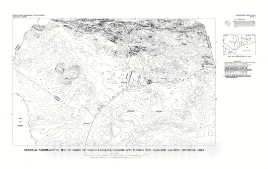 Map : Studies related to the Charleston, South Carolina, earthquake of 1886 - tectonics and seismicity, 1983 Cartography Wall Art :