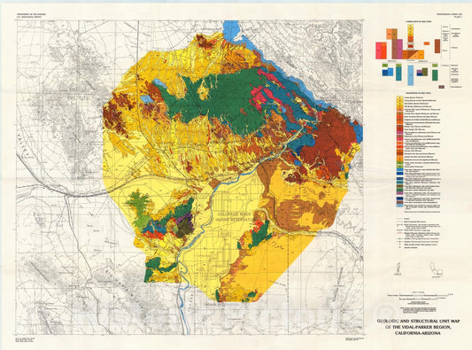 Map : A contribution to the structural history of the Vidal-Parker region, California and Arizona, 1991 Cartography Wall Art :