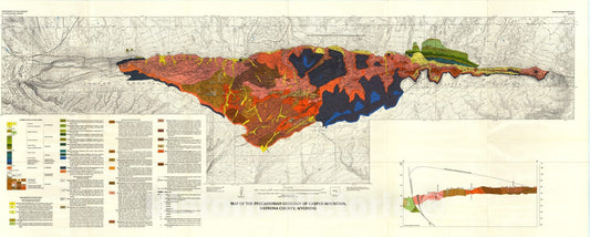 Map : The Precambrian geology of Casper Mountain, Natrona County, Wyoming, with a section on the geochemistry of its ground water, 1988 Cartography Wall Art :