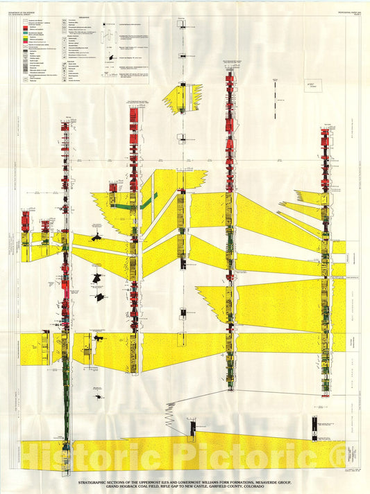 Map : Stratigraphy, depositional environments, and paleogeography of coal-bearing strata in the Upper Cretaceous Mesaverde Group,, 1989 Cartography Wall Art :