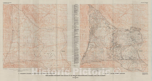Map : Introduction to the greater Green River basin geology, physiography, and history of investigations, 1992 Cartography Wall Art :
