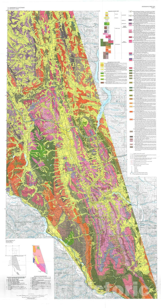 Map : Geology of the Libby thrust belt of northwestern Montana and its implications to regional tectonics, 1993 Cartography Wall Art :