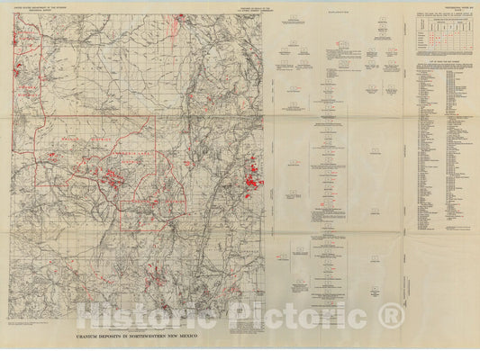 Map : Uranium resources of northwestern New Mexico, 1969 Cartography Wall Art :