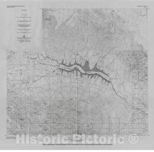 Map : Flow from small watersheds adjacent to the study reach of the Gila River Phreatophyte Project, Arizona, 1976 Cartography Wall Art :