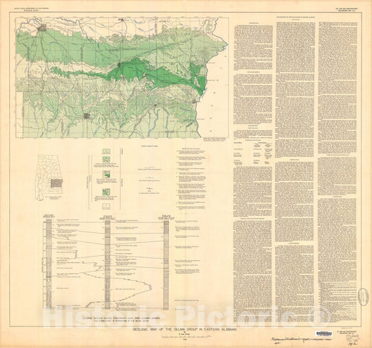 Map : Geologic map of the Selma group in eastern Alabama, 1950 Cartography Wall Art :