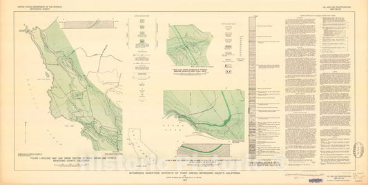 Map : Bituminous sandstone deposits of Point Arena, Mendocino County, California, 1951 Cartography Wall Art :