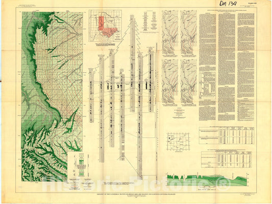 Map : Geology of the Cathedral Bluffs oil-shale area, Rio Blanco and Garfield Counties, Colorado, 1953 Cartography Wall Art :
