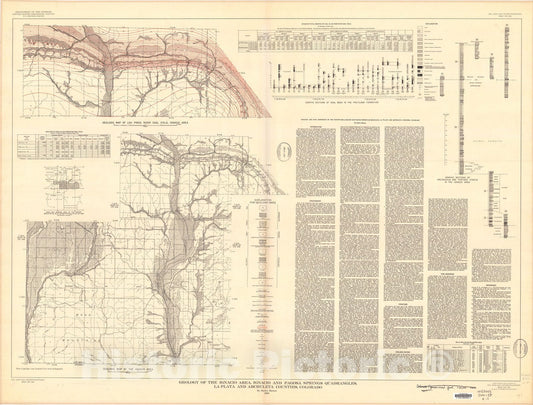 Map : Geology of the Ignacio area, Ignacio and Pagosa Springs quadrangles, La Plata and Archuleta Counties, Colorado, 1953 Cartography Wall Art :