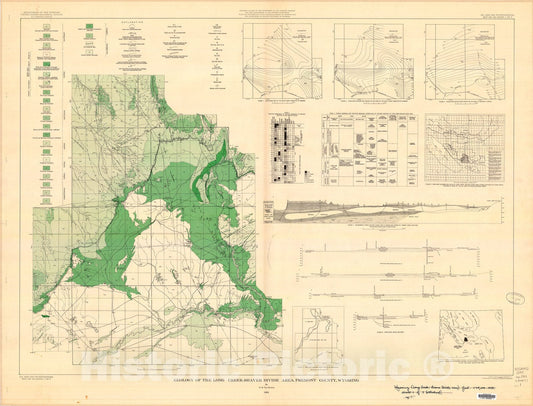 Map : Geology of the Long Creek-Beaver Divide area, Fremont County, Wyoming, 1954 Cartography Wall Art :