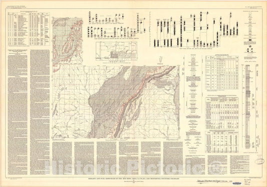 Map : Geology and fuel resources of the Red Mesa area, La Plata and Montezuma Counties, Colorado, 1954 Cartography Wall Art :
