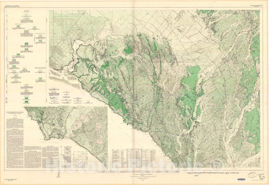 Map : Geologic map of the San Joaquin Hills-San Juan Capistrano area, Orange County, California, 1957 Cartography Wall Art :