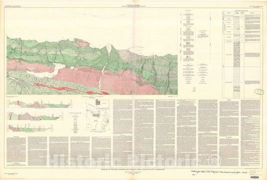 Map : Geology of the Port Angeles-Lake Crescent area, Clallam County, Washington, 1960 Cartography Wall Art :