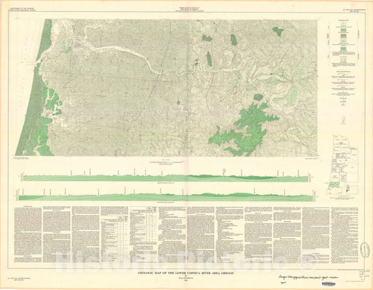 Map : Geologic map of the lower Umpqua River area, Oregon, 1961 Cartography Wall Art :