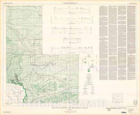 Map : Geology of the Big Piney area, Sublette County, Wyoming, 1963 Cartography Wall Art :