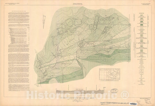 Map : Geologic map of the Sulphur asphalt area, Murray County, Oklahoma, 1944 Cartography Wall Art :