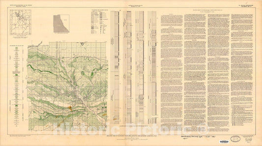 Map : Pre-Tertiary geology of the Duchesne River area, Wasatch and Duchesne Counties, Utah, 1947 Cartography Wall Art :