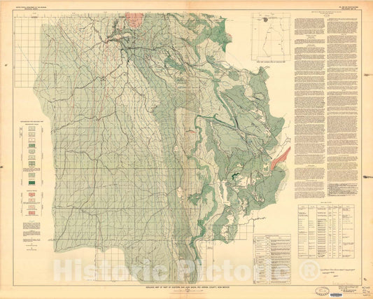 Map : Geology and oil possibilities of the eastern side of the San Juan Basin, Rio Arriba County, New Mexico, 1948 Cartography Wall Art :