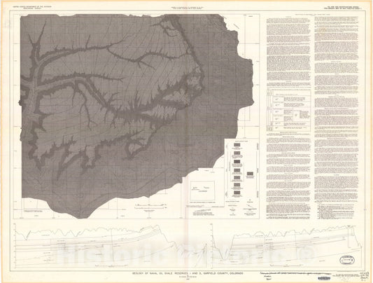 Map : Geology of Naval Oil Shale Reserves one and 3, Garfield County, Colorado, one949 Cartography Wall Art :