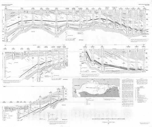 Map : Regional correlation sections across the north slope of Alaska, 1986 Cartography Wall Art :