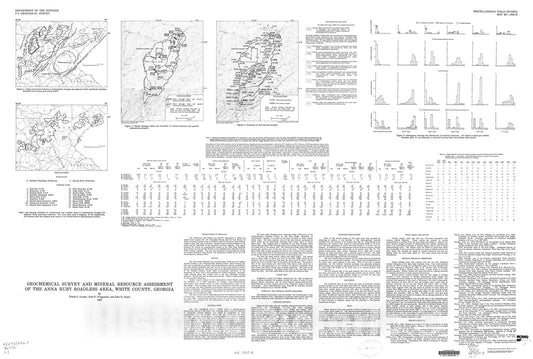 Map : Geochemical survey and mineral resource assessment of the Anna Ruby Roadless Area, White County, Georgia, 1987 Cartography Wall Art :