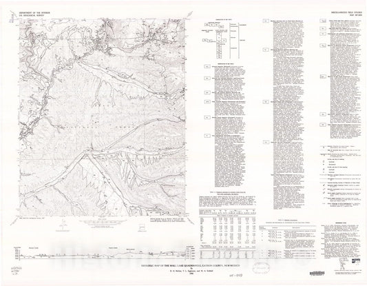 Map : Geologic map of the Wall Lake quadrangle, Catron County, New Mexico, 1986 Cartography Wall Art :