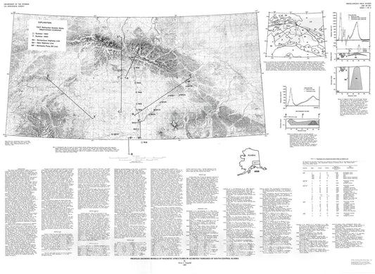 Map : Profiles showing models of magnetic structures in accreted terranes of south-central Alaska, 1987 Cartography Wall Art :