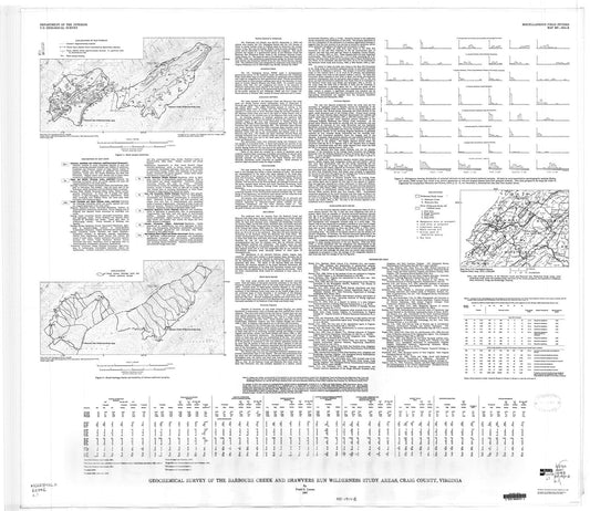 Map : Geochemical survey of Barbours Creek and Shawvers Run Wilderness Study Areas, Craig County, Virginia, 1987 Cartography Wall Art :