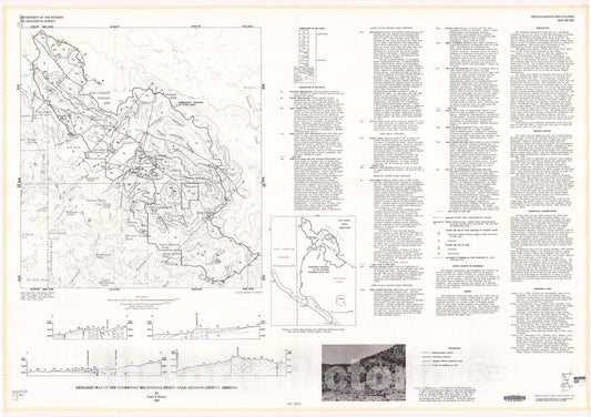 Map : Geologic map of the Fishhooks Wilderness Study Area, Graham County, Arizona, 1987 Cartography Wall Art :
