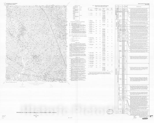 Map : Geologic map of the Jackson quadrangle, Cape Girardeau County, Missouri, 1987 Cartography Wall Art :