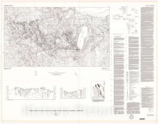 Map : Geologic map of the Mount Tallac roof pendant, El Dorado County, California, 1989 Cartography Wall Art :