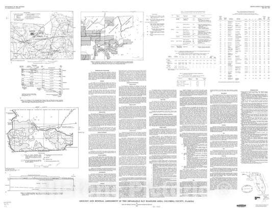 Map : Geology and mineral assessment of the Impassable Bay Roadless Area, Columbia County, Florida, 1987 Cartography Wall Art :