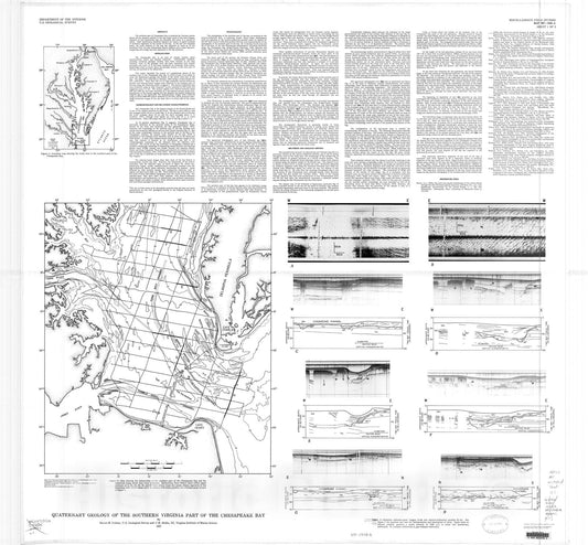 Map : Quaternary geology of the southern Virginia part of the Chesapeake Bay, 1987 Cartography Wall Art :