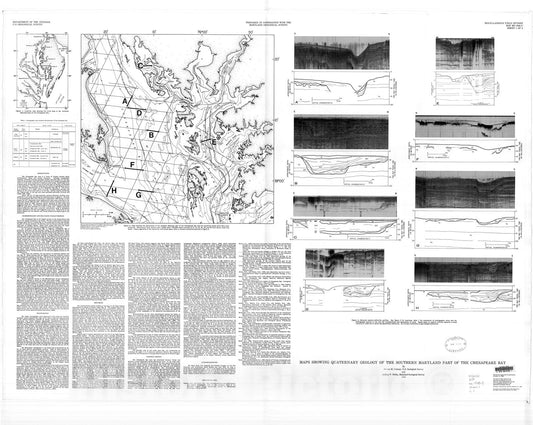 Map : Maps showing Quaternary geology of the southern Maryland part of the Chesapeake Bay, 1989 Cartography Wall Art :