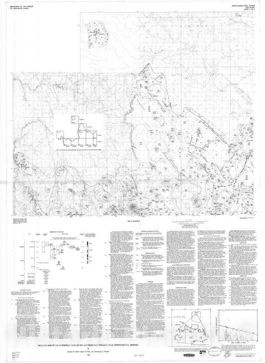Map : Geologic map of the northwest part of the San Francisco volcanic field, north-central Arizona, 1987 Cartography Wall Art :