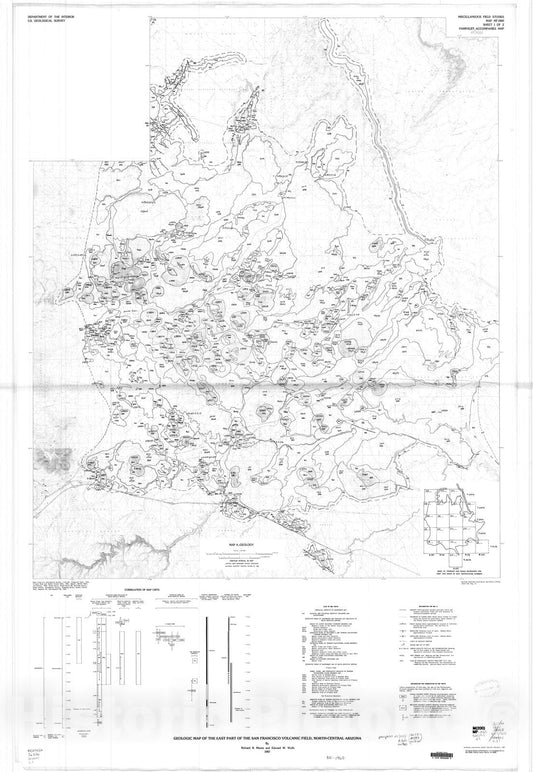 Map : Geologic map of the east part of the San Francisco volcanic field, north-central Arizona, 1987 Cartography Wall Art :