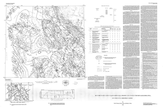Map : Bouguer gravity map of the Petersburg quadrangle and parts of the Port Alexander, Sitka, and Sumdum quadrangles, Alaska, 1989 Cartography Wall Art :